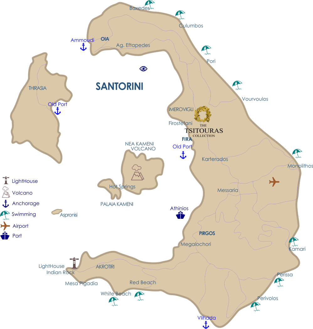 Santorini Tsitouras Map